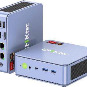 GMKtec M5 Plus Gaming Mini PC Ryzen 7 5825U (Upgraded 7430U/ 5700U), 32GB RAM 1TB SSD Dual NIC LAN 2.5GbE Desktop Computers, Triple 4K Display - Lunar Blue