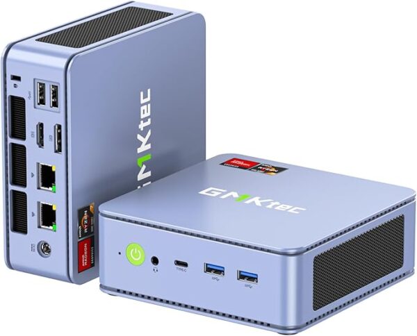 GMKtec M5 Plus Gaming Mini PC Ryzen 7 5825U (Upgraded 7430U/ 5700U), 32GB RAM 1TB SSD Dual NIC LAN 2.5GbE Desktop Computers, Triple 4K Display - Lunar Blue