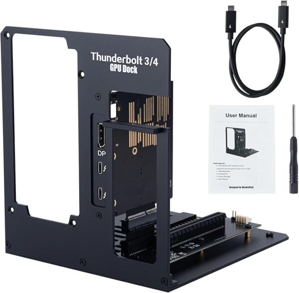 eGPU Enclosure Thunderbolt 3/4 USB4 40Gbps PD 85W Charging External GPU Dock Compatible with NVIDIA/AMD Graphics Cards on Win 10/11 Linux System, ATX Power Supply (MK-L18)